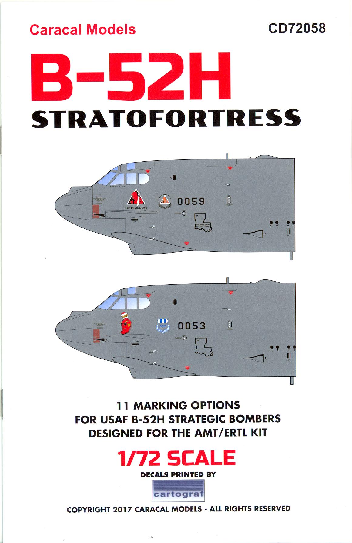 Caracal Decals 1/72 BOEING B-52H STRATOFORTRESS Strategic Bomber | EBay